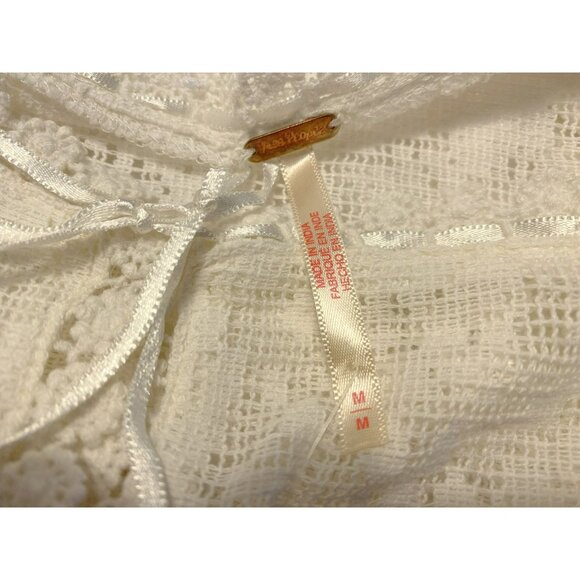 Free People Meadows Embroidered Peasant Top Artsy Hippie Boho Cropped Sz M NEW - Picture 11 of 12